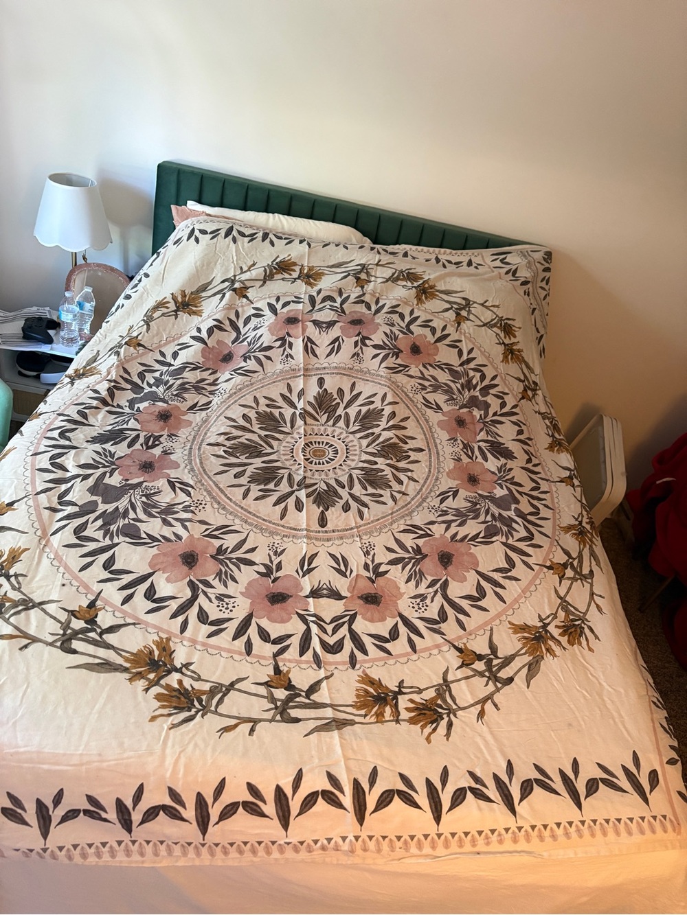 Urban Outfitters Floral Medallion Cotton / Linen Wall Tapestry